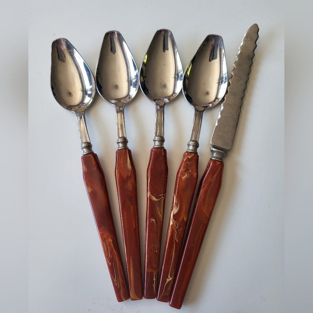 Vintage Glo Hill Grapefruit Cutlery Set
